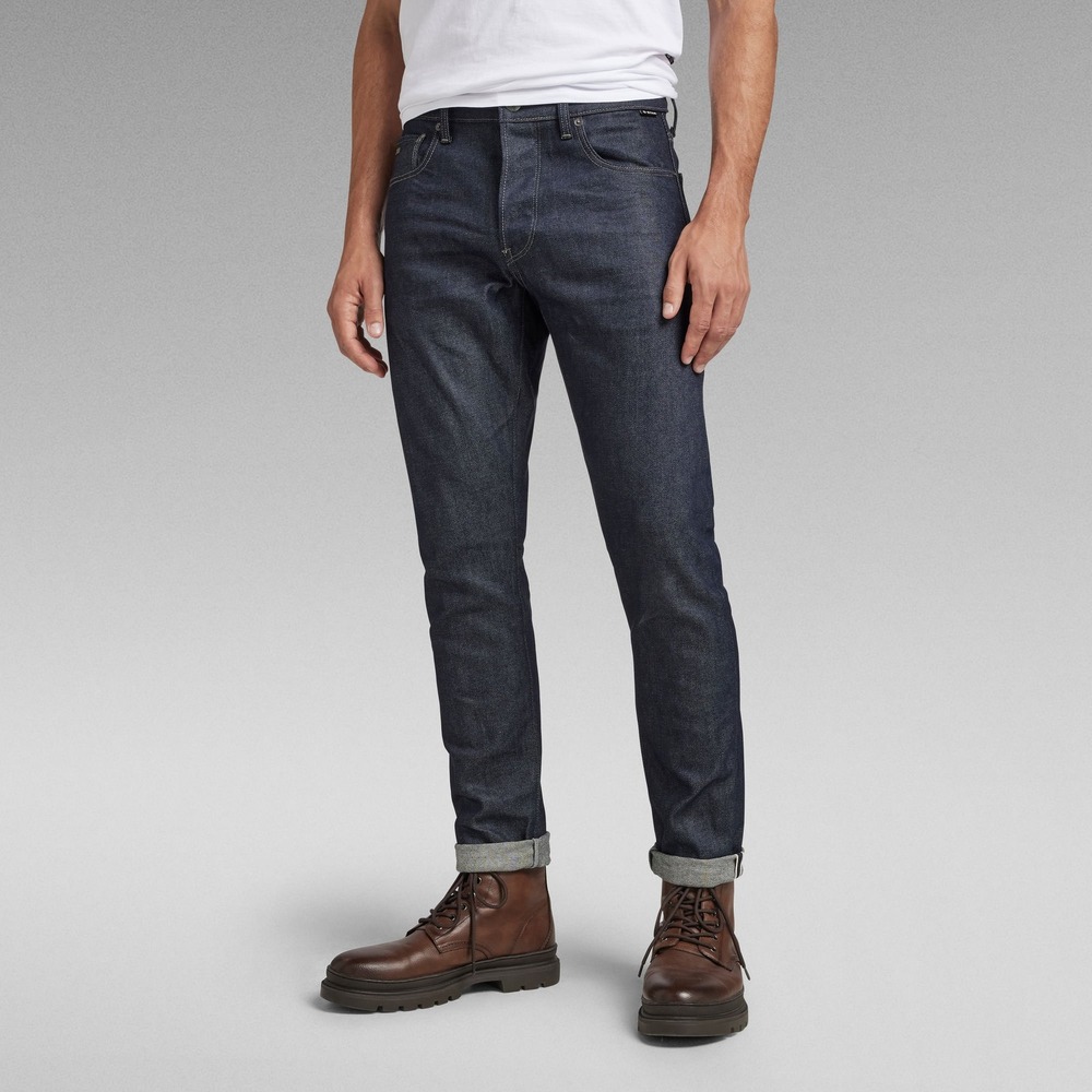 G-Star RAW 3301 Straight Jeans Mens 34x32 Worn In Deep Marine 51002-E044-C602